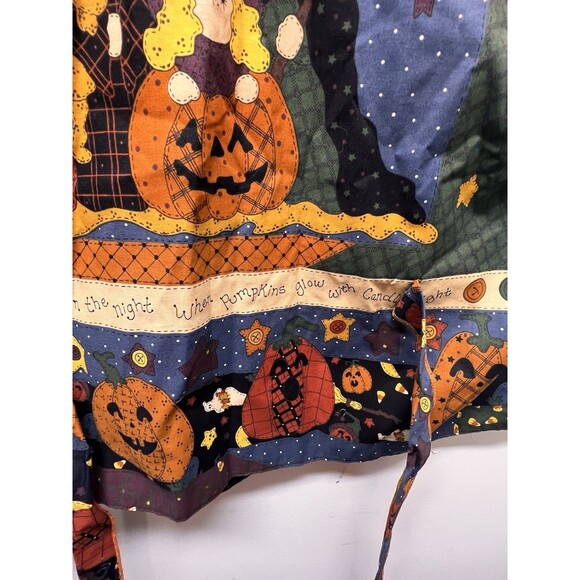 Hand Sewn Leslie Beck Vest Ghosts Pumpkins Cute Witch Open Tie Back M - Picture 5 of 16